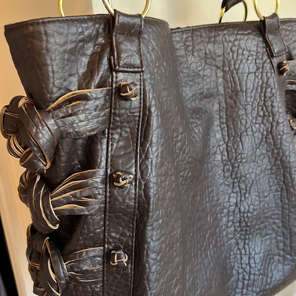 BRACIANO Shoulder Bag Handbag Brown REALLY NICE 15 w x12 h x 3” - Picture 10 of 13